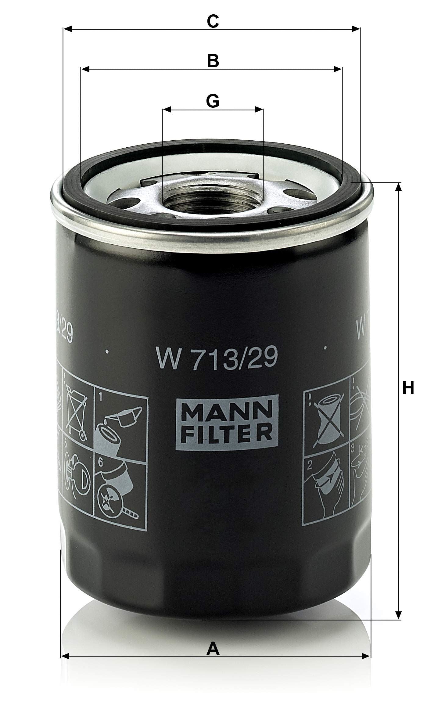 MANN-FILTER W 713/29 Filtro de aceite del motor