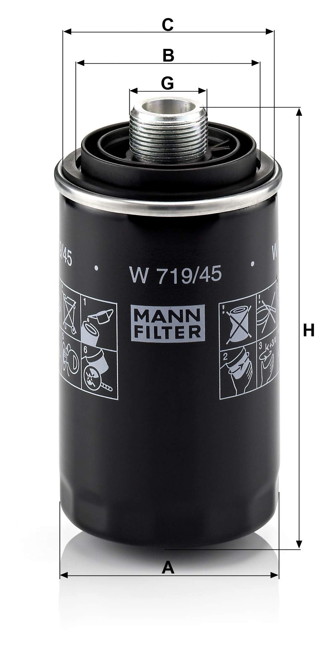 MANN-FILTER W 719/45 Filtro de aceite del motor