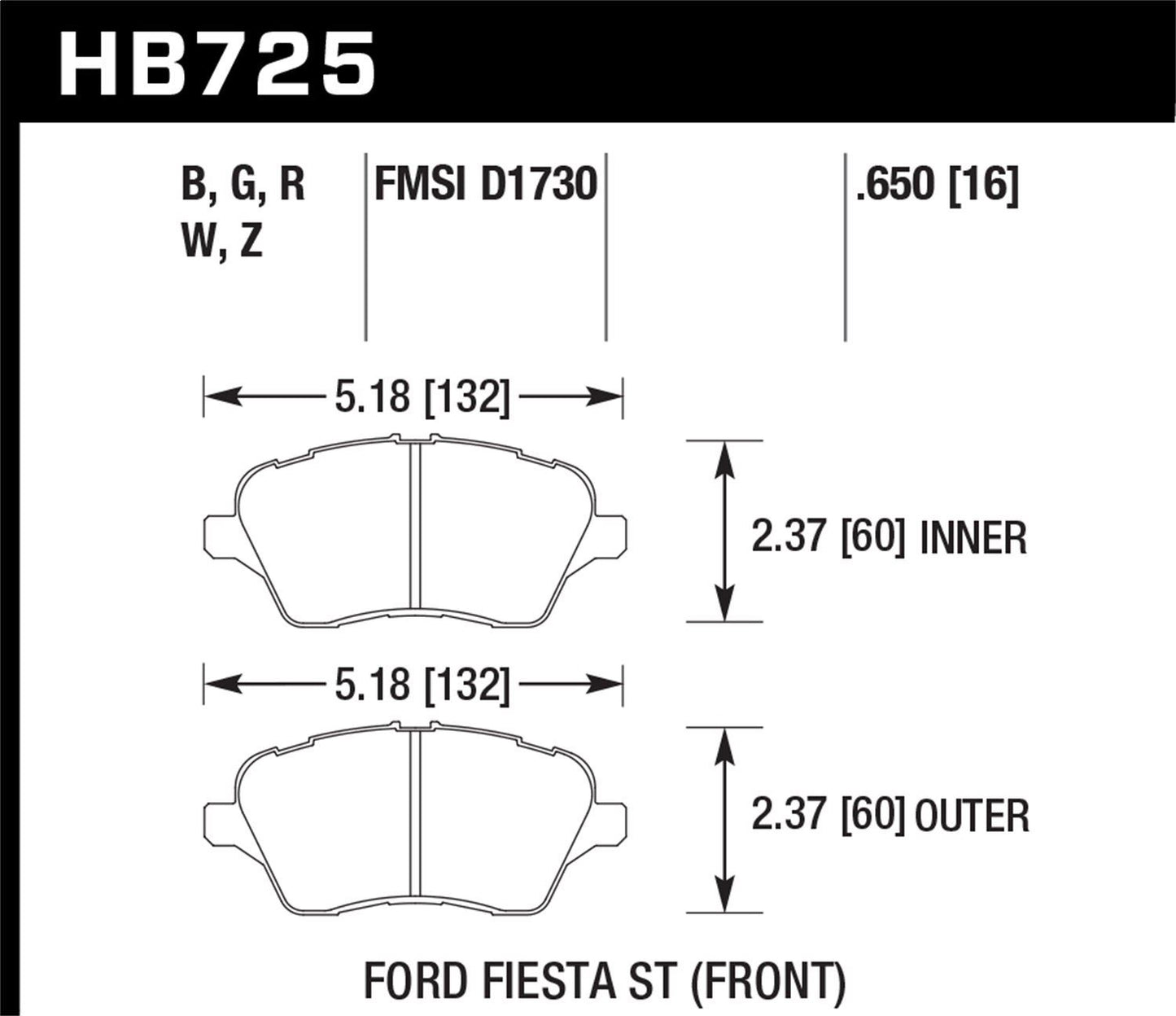 HAWK HB725B650