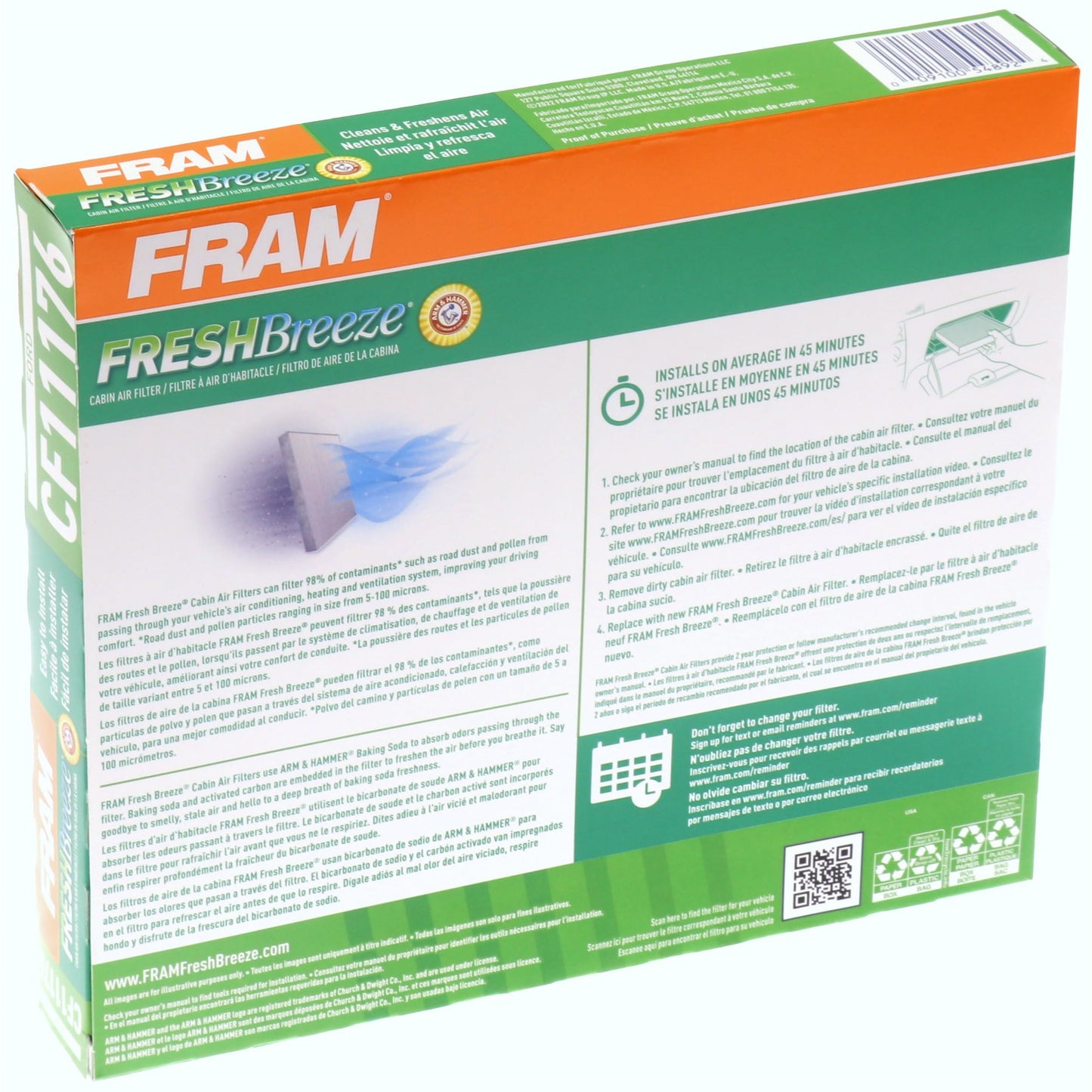 Fram CF11176 Cabin Air Filter