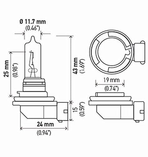Bombilla para faros delanteros Hella H9