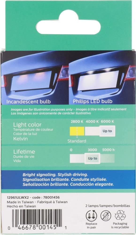 Bombilla LED para matrícula Philips 12961W