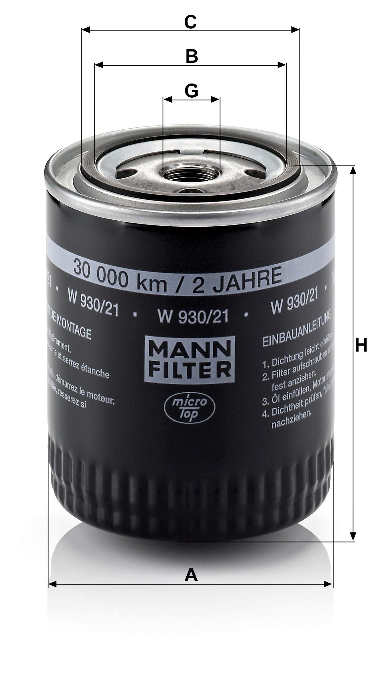 MANN-FILTER W 930/21 Engine Oil Filter