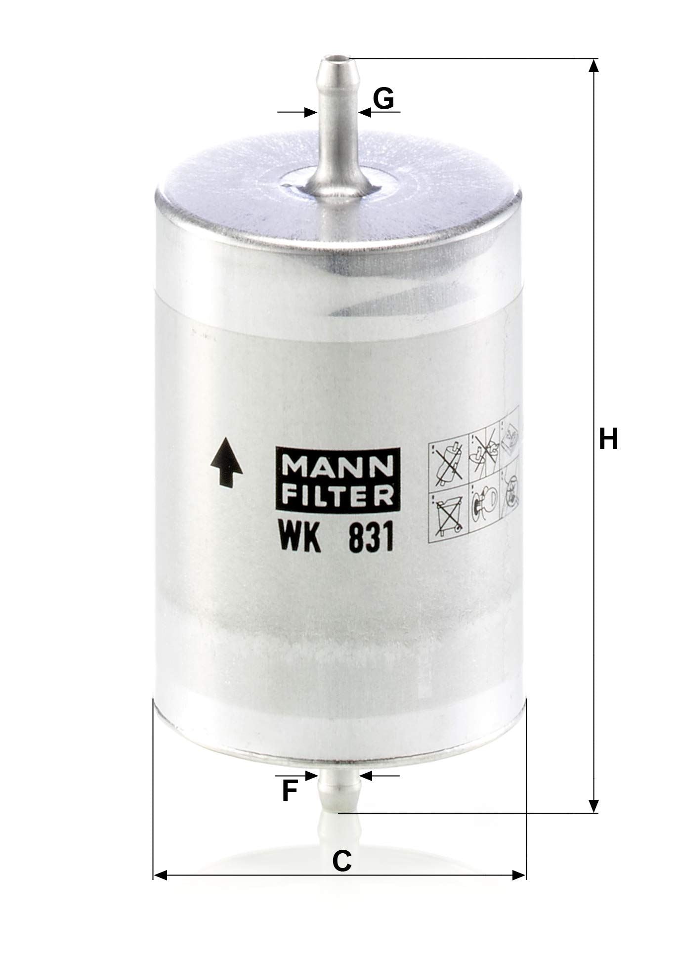 MANN-FILTER WK 831 Filtro de combustible