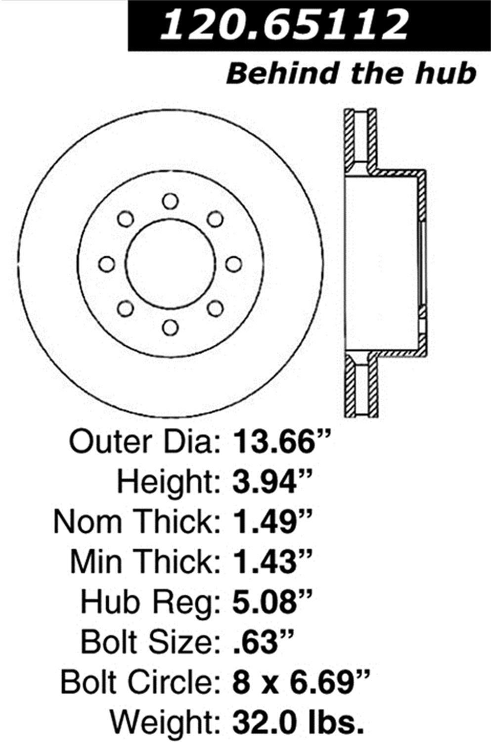 Stoptech 126.65112SR Disc Brake Rotor