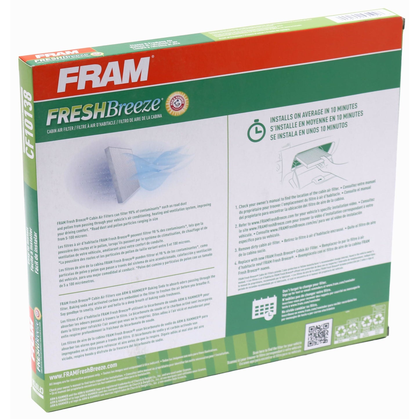 Filtre à air d'habitacle Fram CF10138