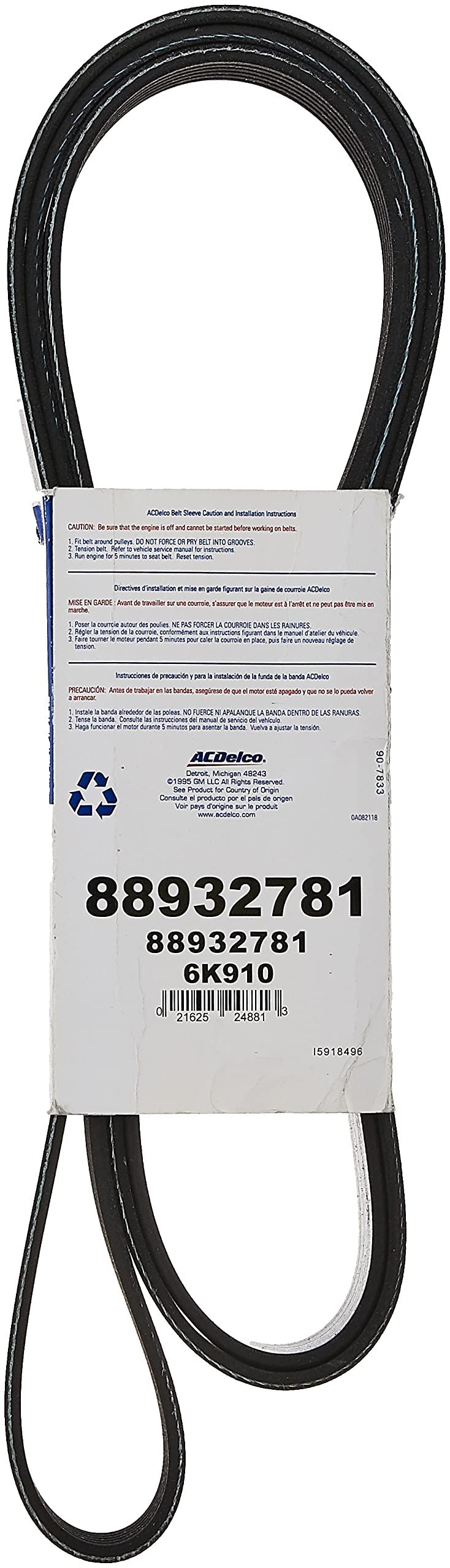 ACDelco Professional 6K910 Courroie serpentine