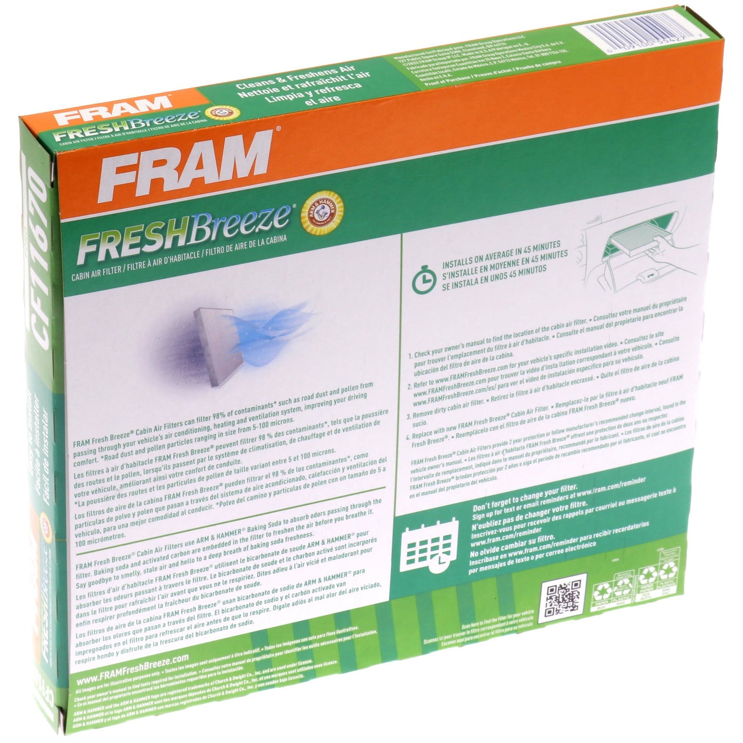Filtre à air d'habitacle Fram CF11670