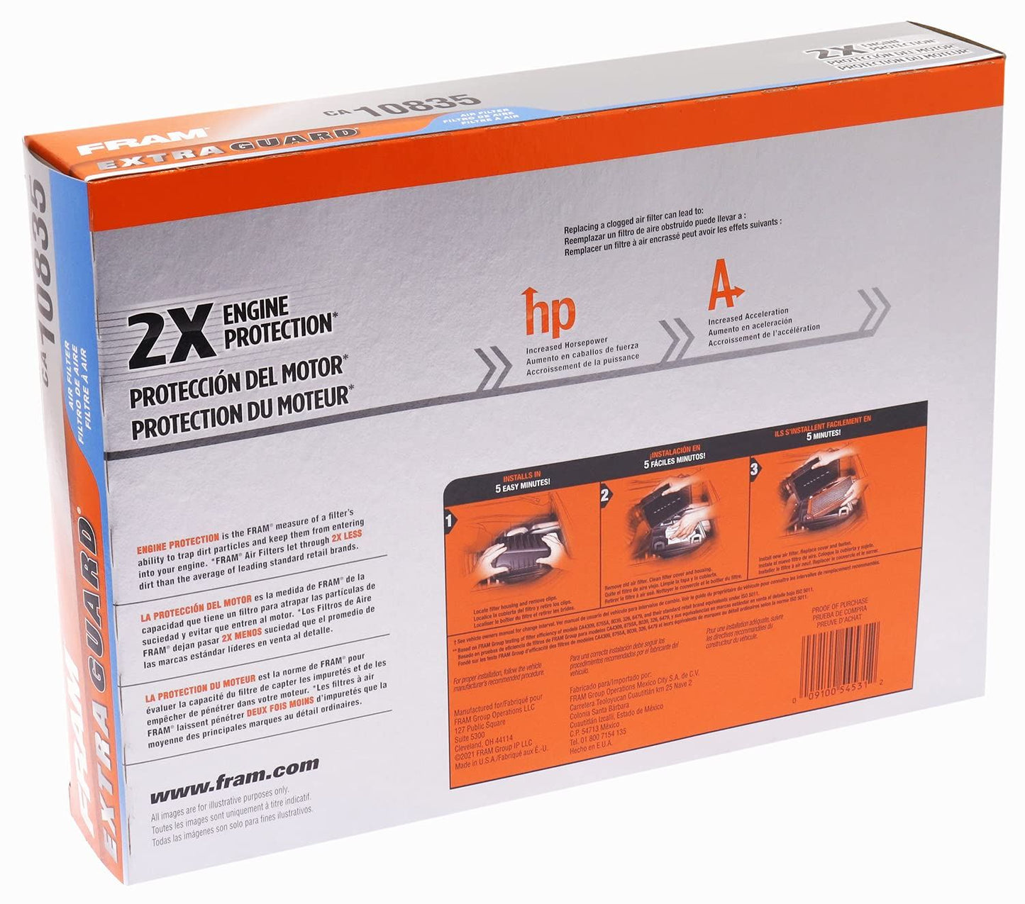 Filtro de aire Fram CA10835