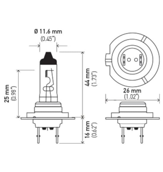 Bombilla para faros delanteros Hella H7