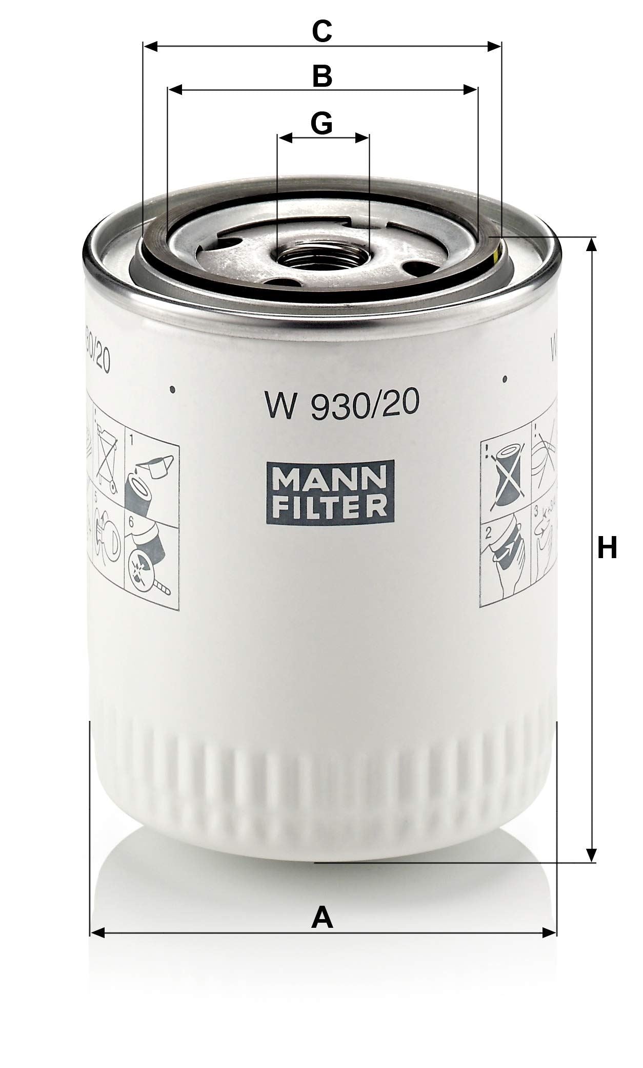 MANN-FILTER W 930/20 Filtre à huile moteur