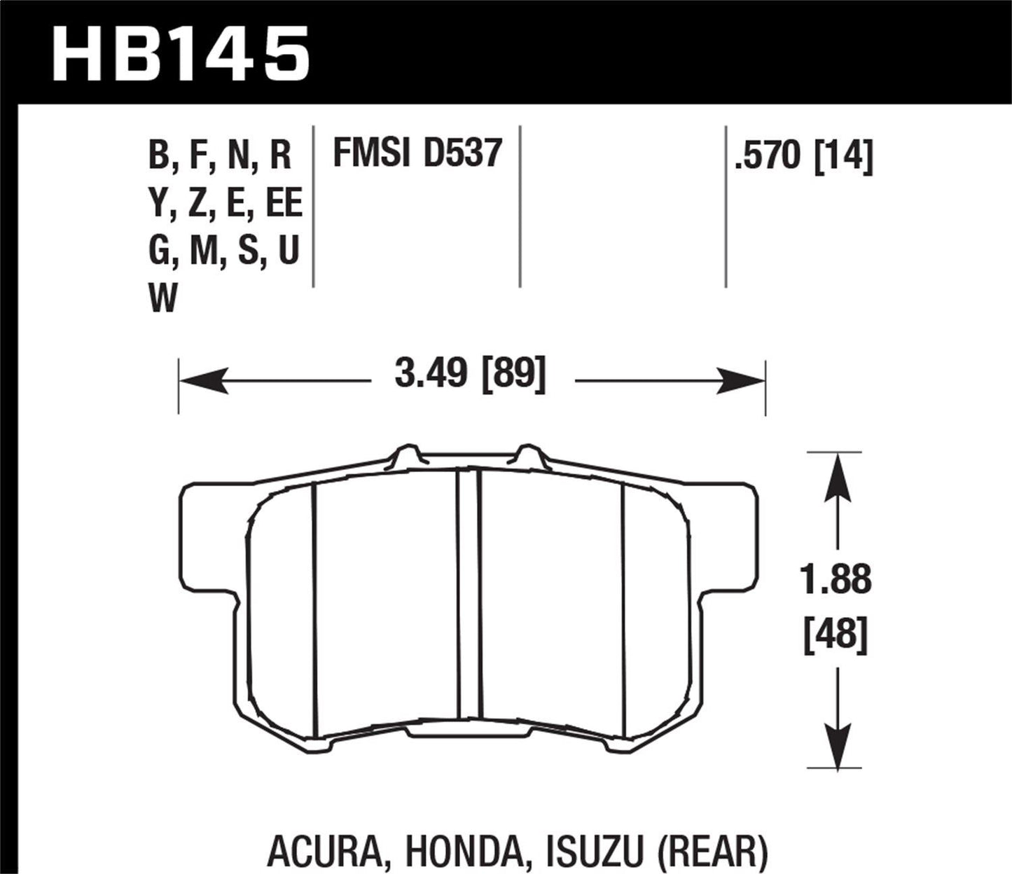 HAWK PERFORMANCE HB145Z.570 Disc Brake Pad Set