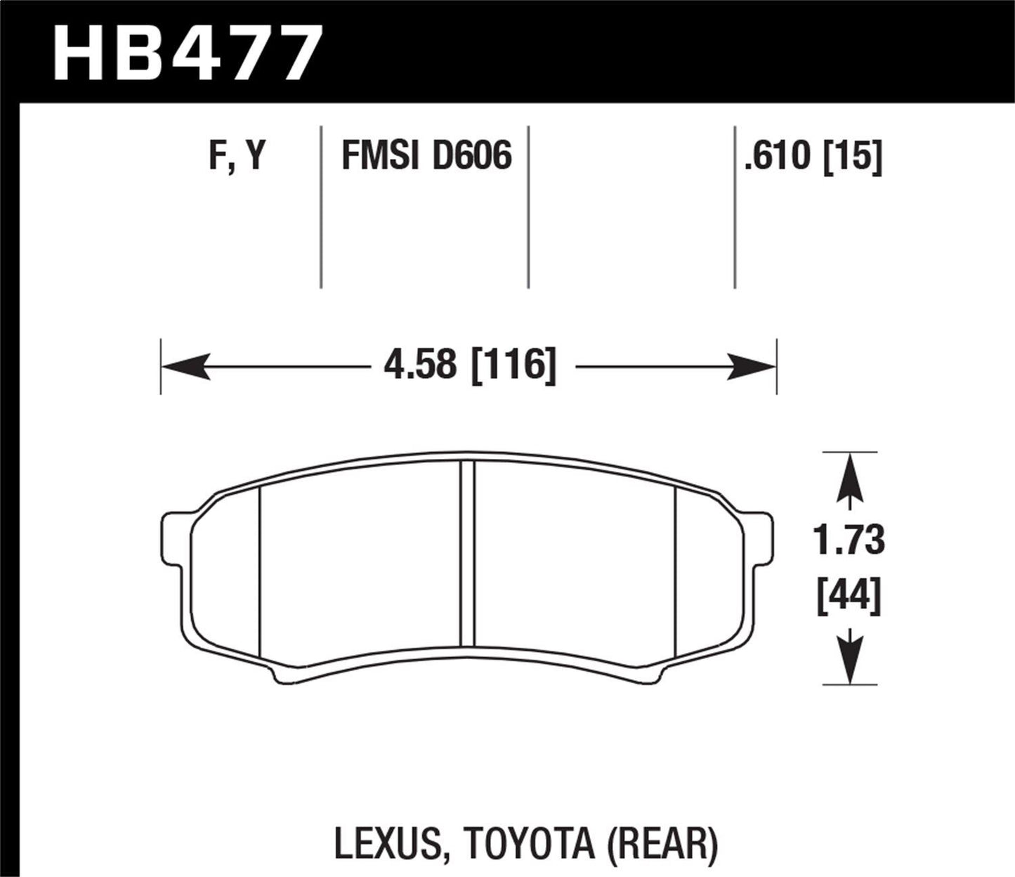 HAWK PERFORMANCE HB477F.610 Disc Brake Pad Set
