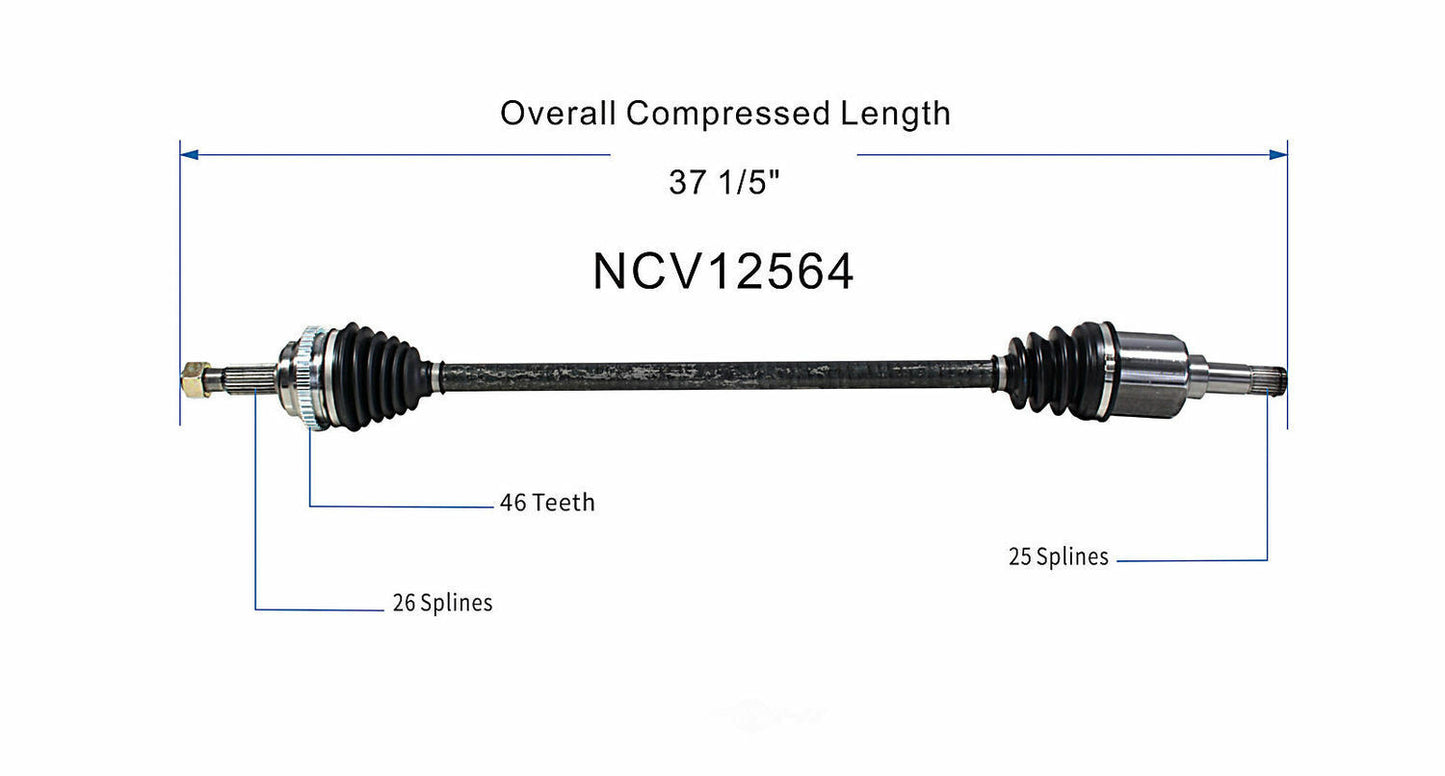 GSP North America NCV12564 CV Axle Assembly