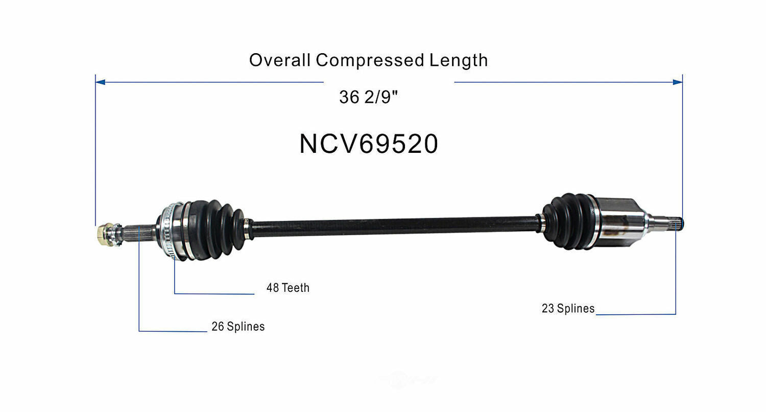 GSP North America NCV69520 CV Axle Assembly