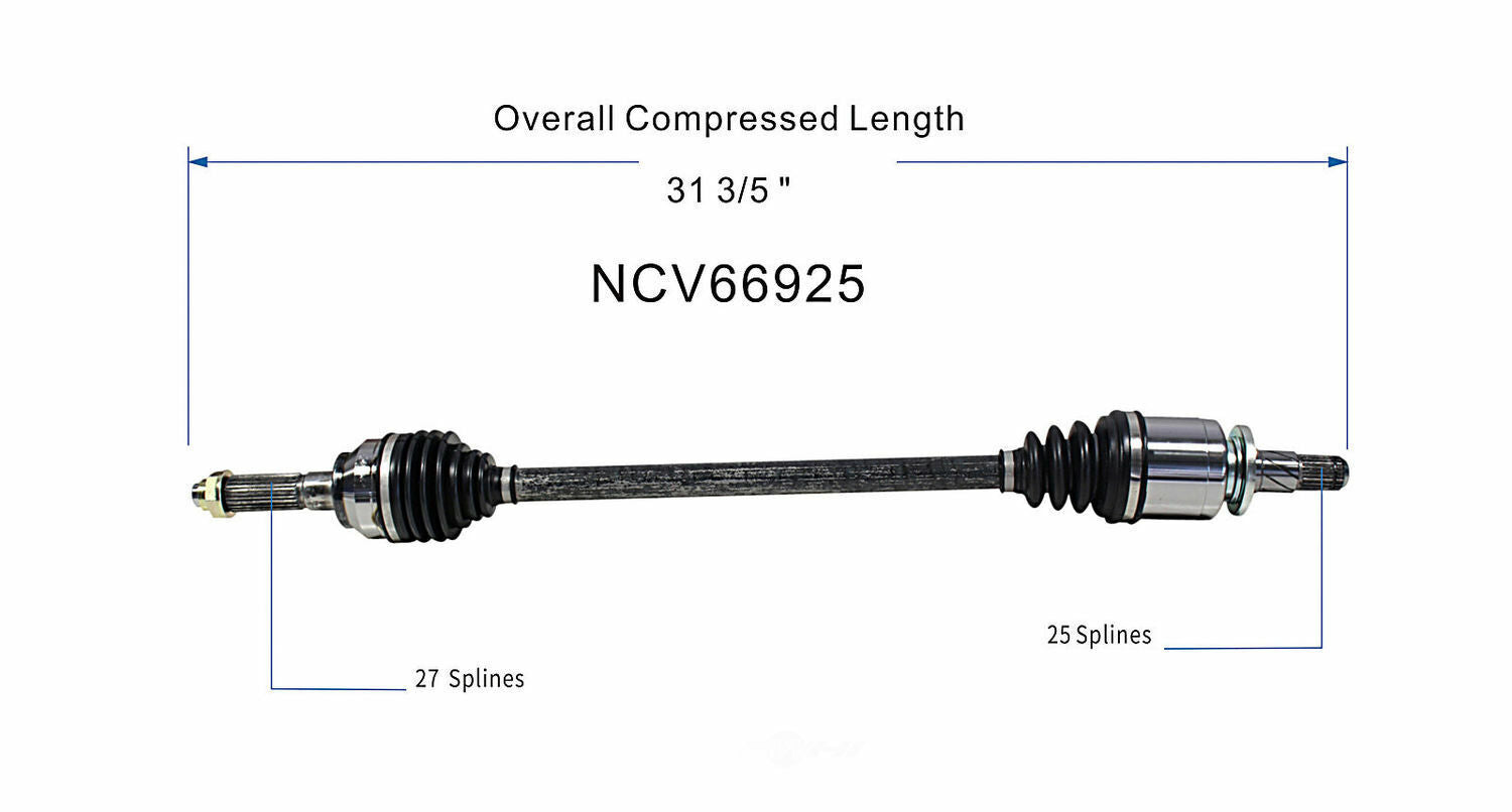 GSP North America NCV66925 CV Axle Assembly