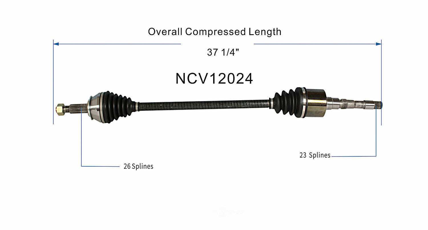 GSP North America NCV12024 CV Axle Assembly