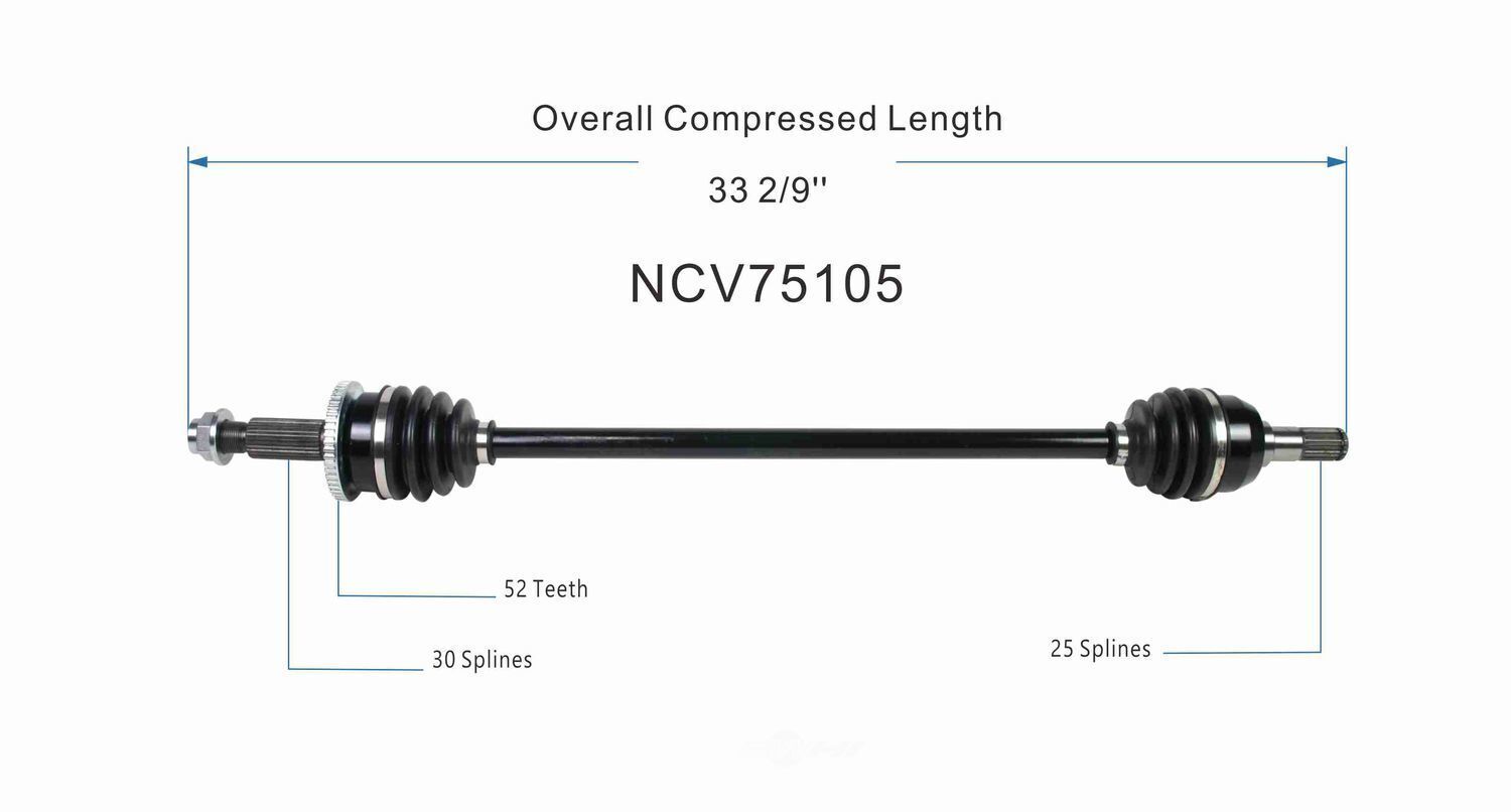GSP North America NCV75105 CV Axle Assembly
