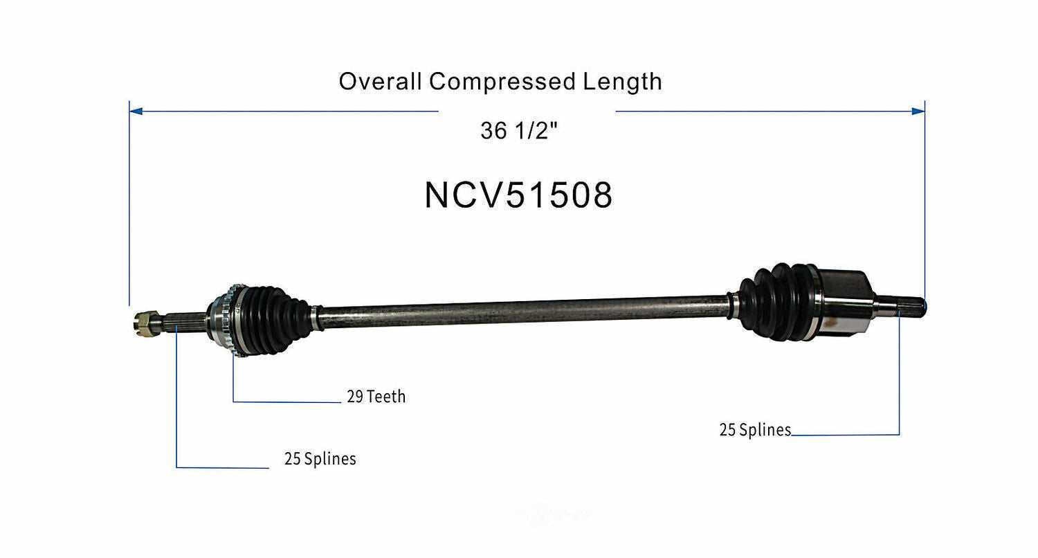 GSP North America NCV51508 CV Axle Assembly