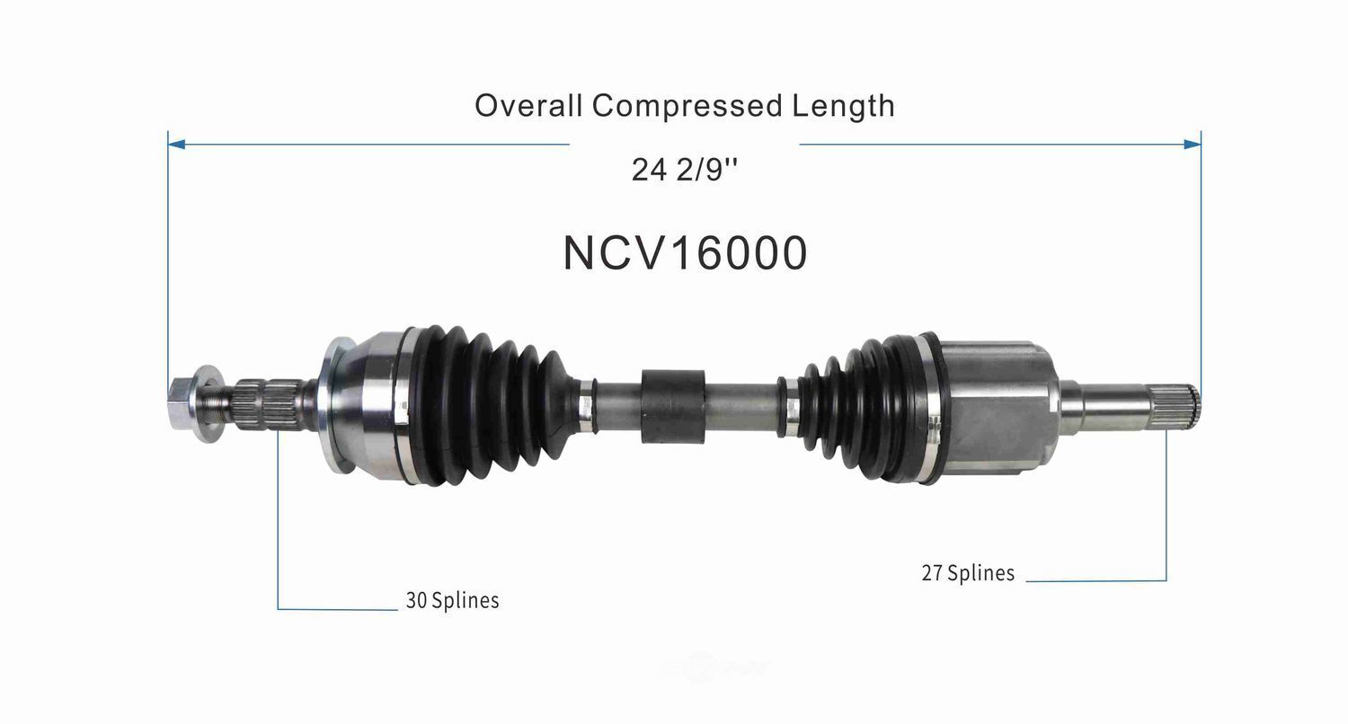 GSP North America NCV16000 CV Axle Assembly
