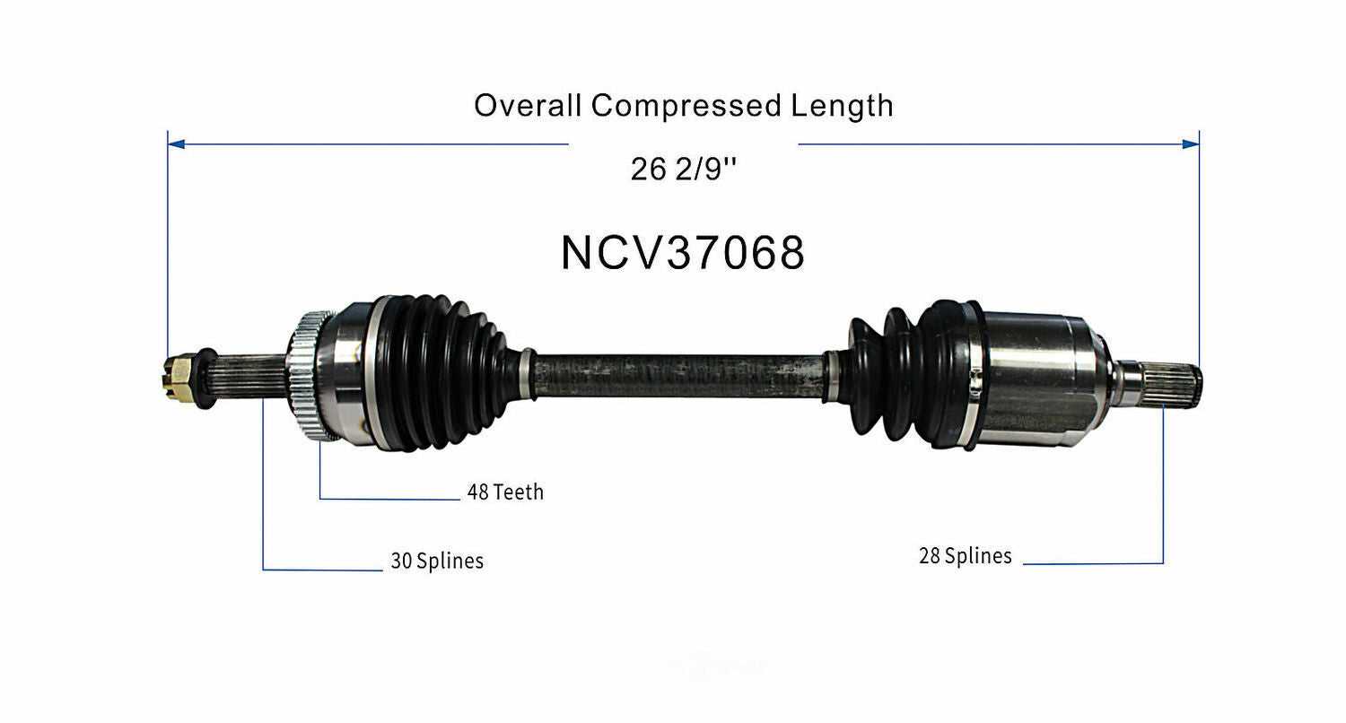 GSP North America NCV37068 CV Axle Assembly