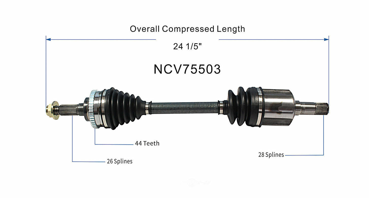 GSP North America NCV75503 CV Axle Assembly
