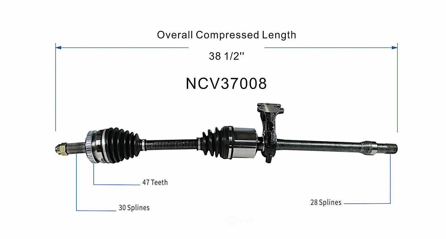 GSP North America NCV37008 CV Axle Assembly