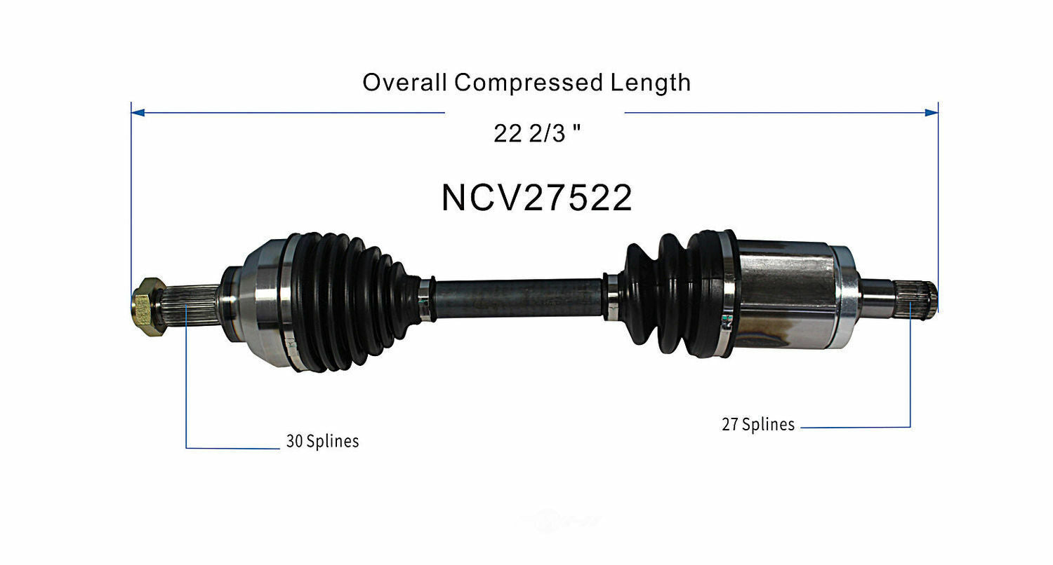 GSP North America NCV27522 CV Axle Assembly