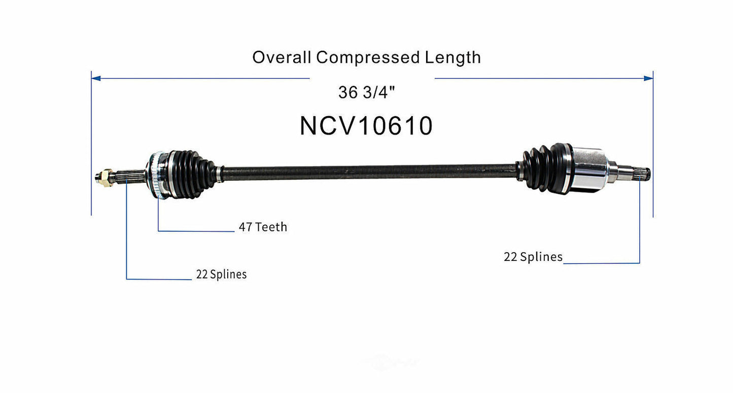 GSP North America NCV10610 CV Axle Assembly