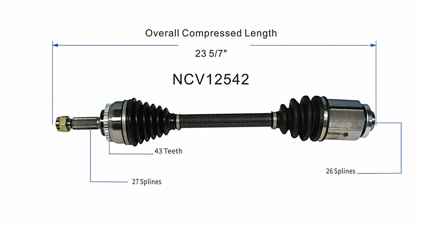 GSP North America NCV12542 CV Axle Assembly