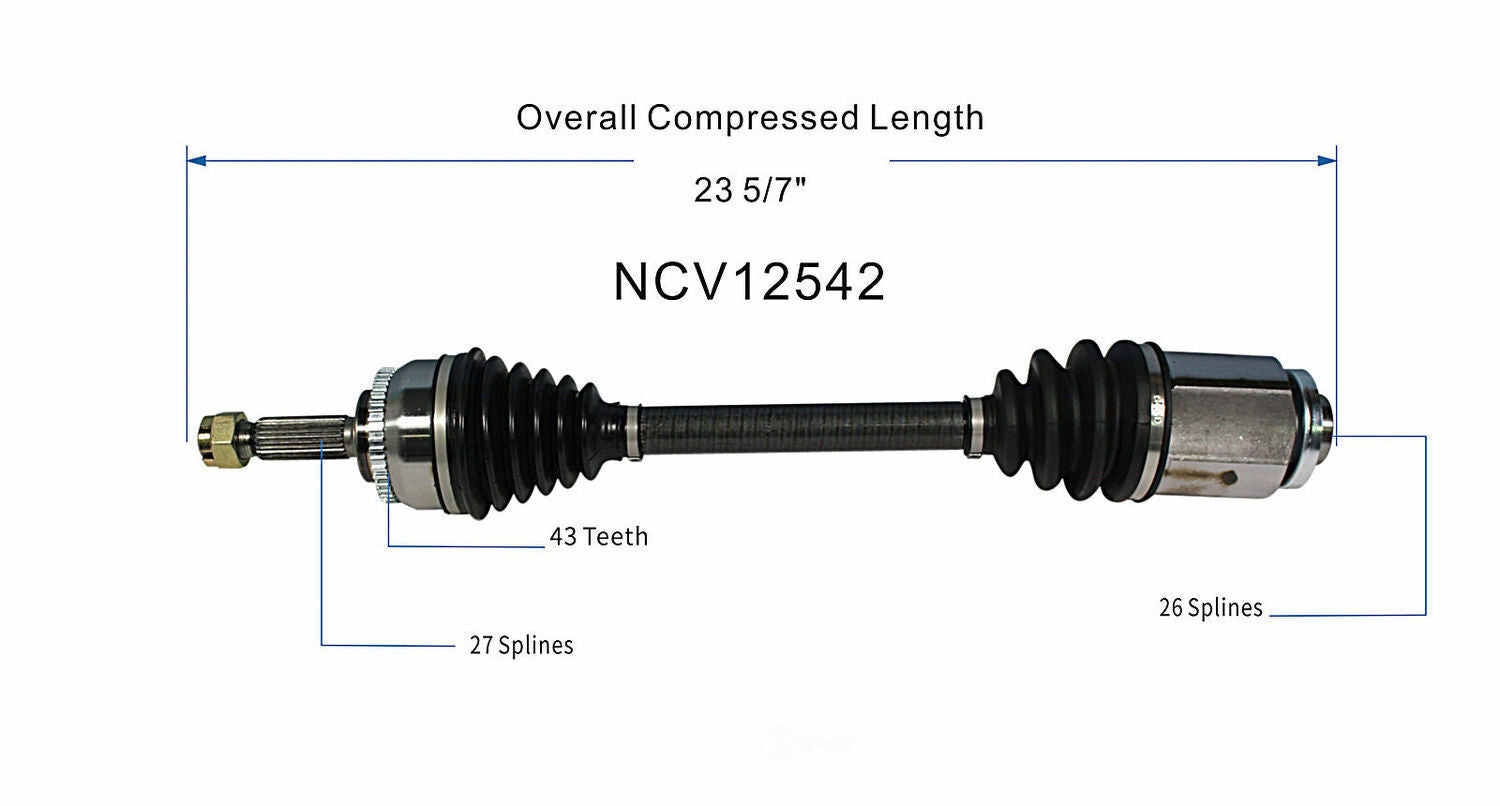 GSP North America NCV12542 CV Axle Assembly