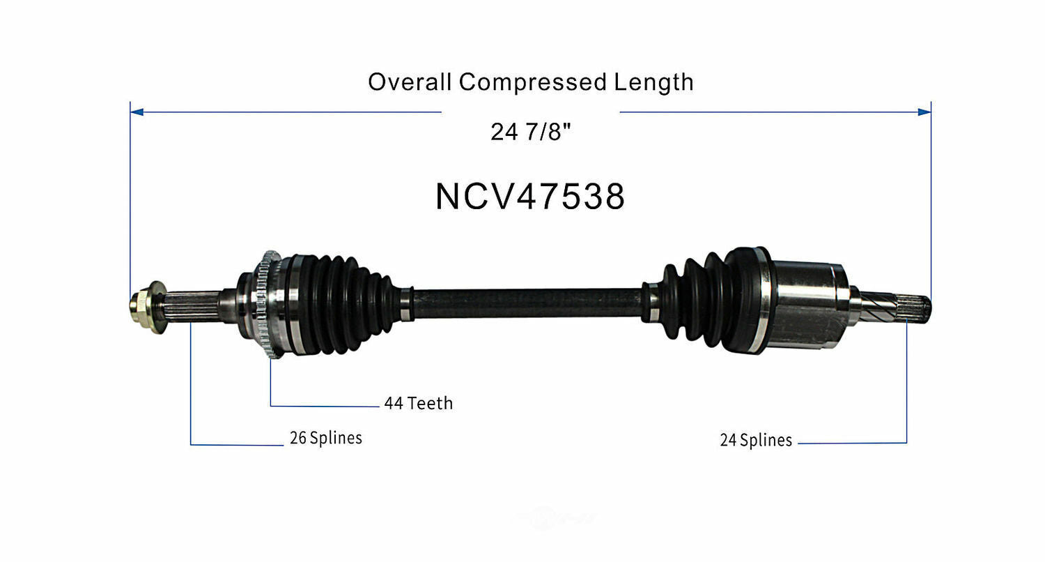 GSP North America NCV47538 CV Axle Assembly