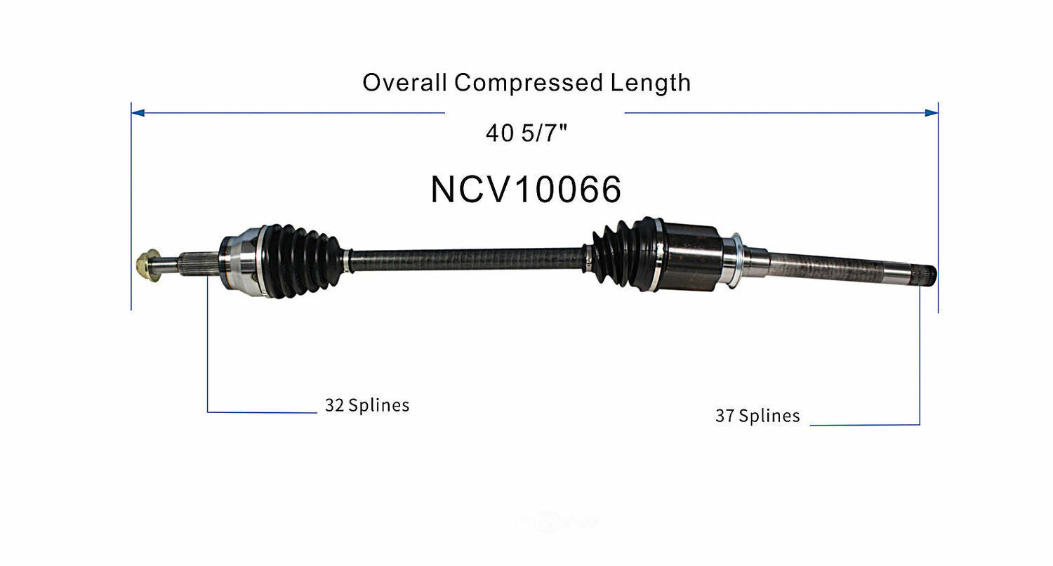 GSP North America NCV10066 CV Axle Assembly
