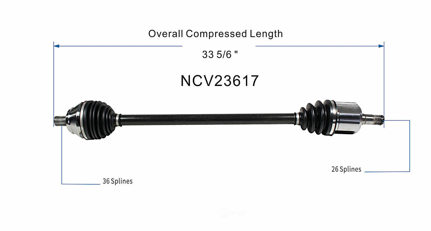 GSP North America NCV23617 CV Axle Assembly