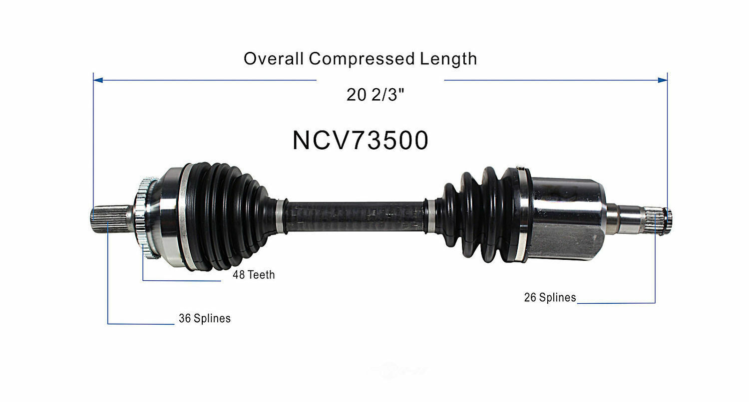 GSP North America NCV73500 CV Axle Assembly