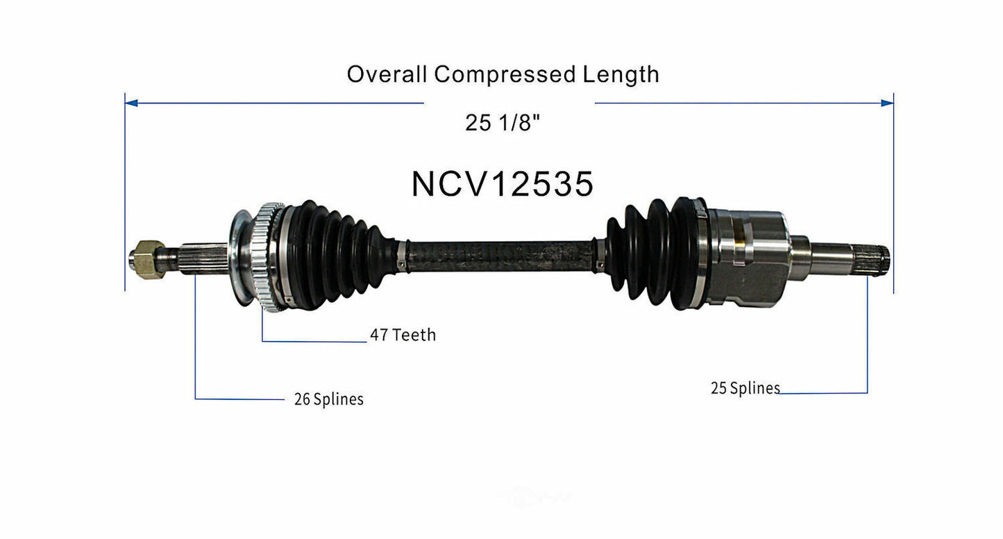 GSP North America NCV12535 CV Axle Assembly