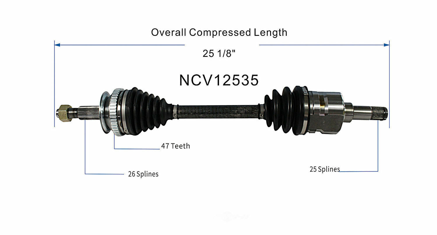 GSP North America NCV12535 CV Axle Assembly