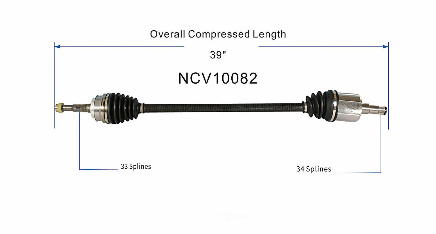 GSP North America NCV10082 CV Axle Assembly