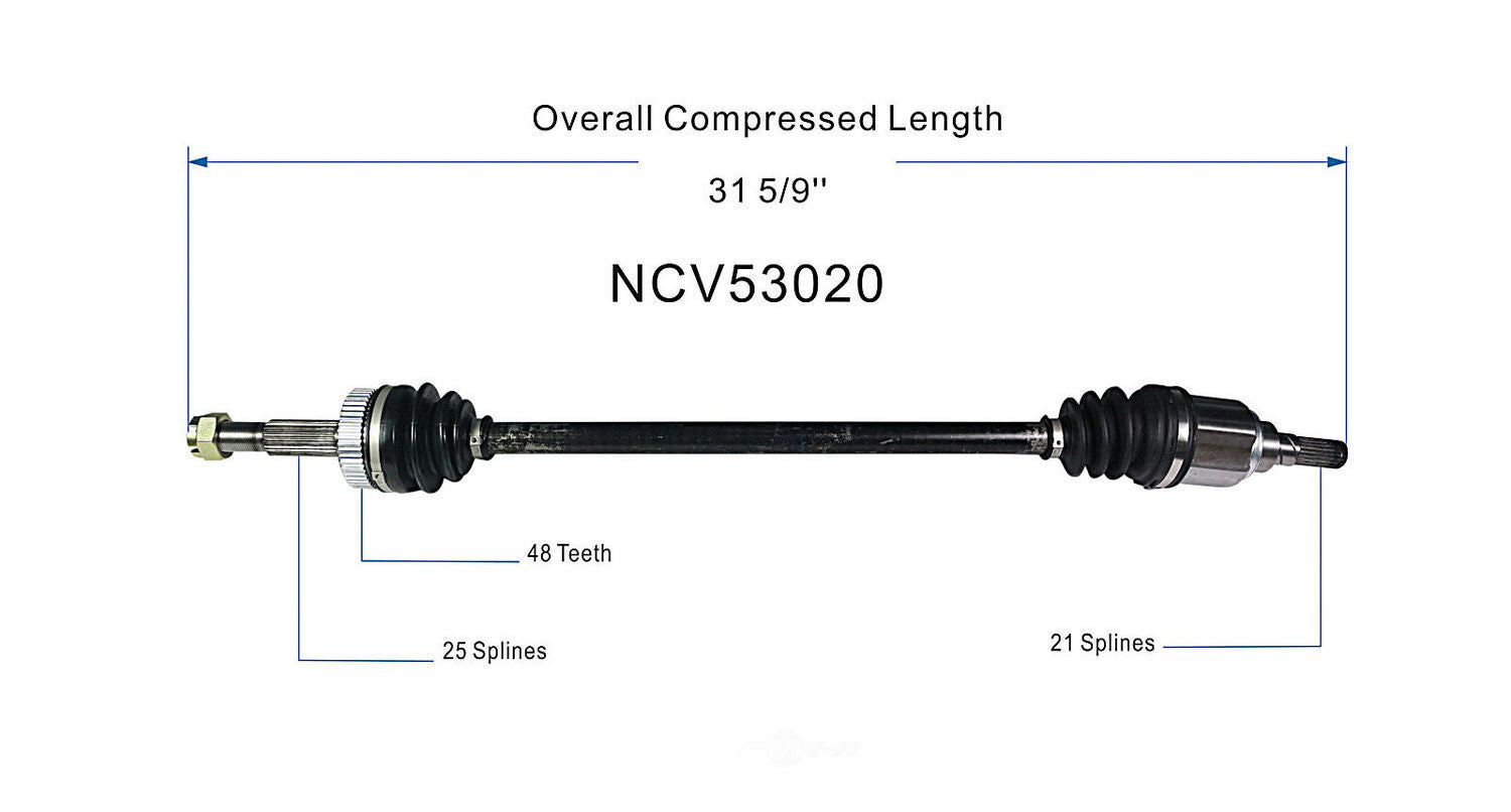 GSP North America NCV53020 CV Axle Assembly