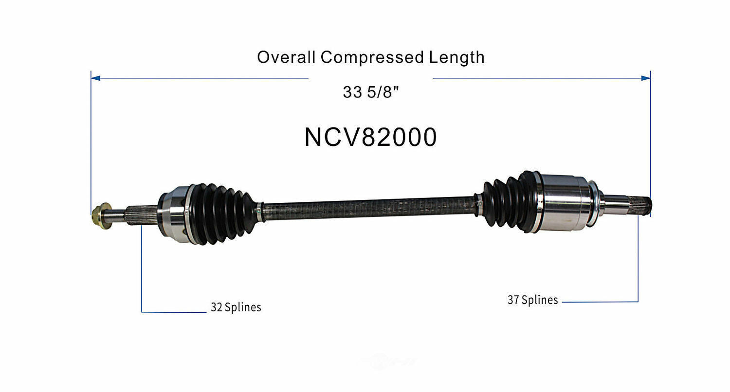 GSP North America NCV82000 CV Axle Assembly