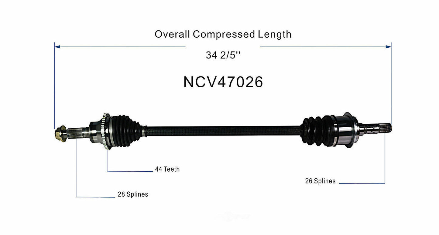 GSP North America NCV47026 CV Axle Assembly