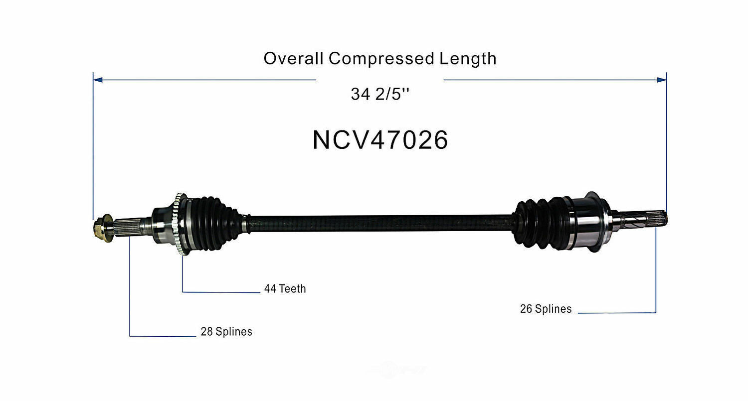 GSP North America NCV47026 CV Axle Assembly