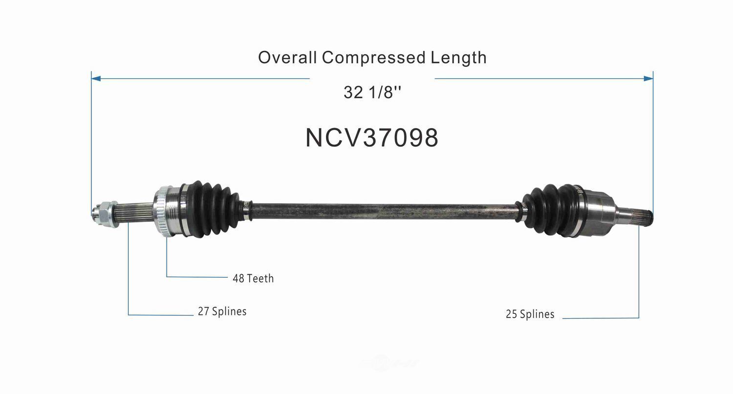GSP North America NCV37098 CV Axle Assembly