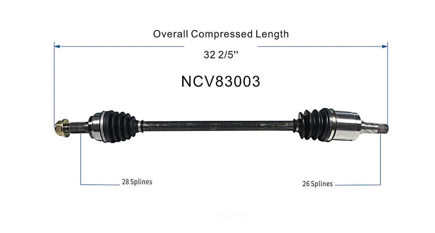 GSP North America NCV83003 CV Axle Assembly