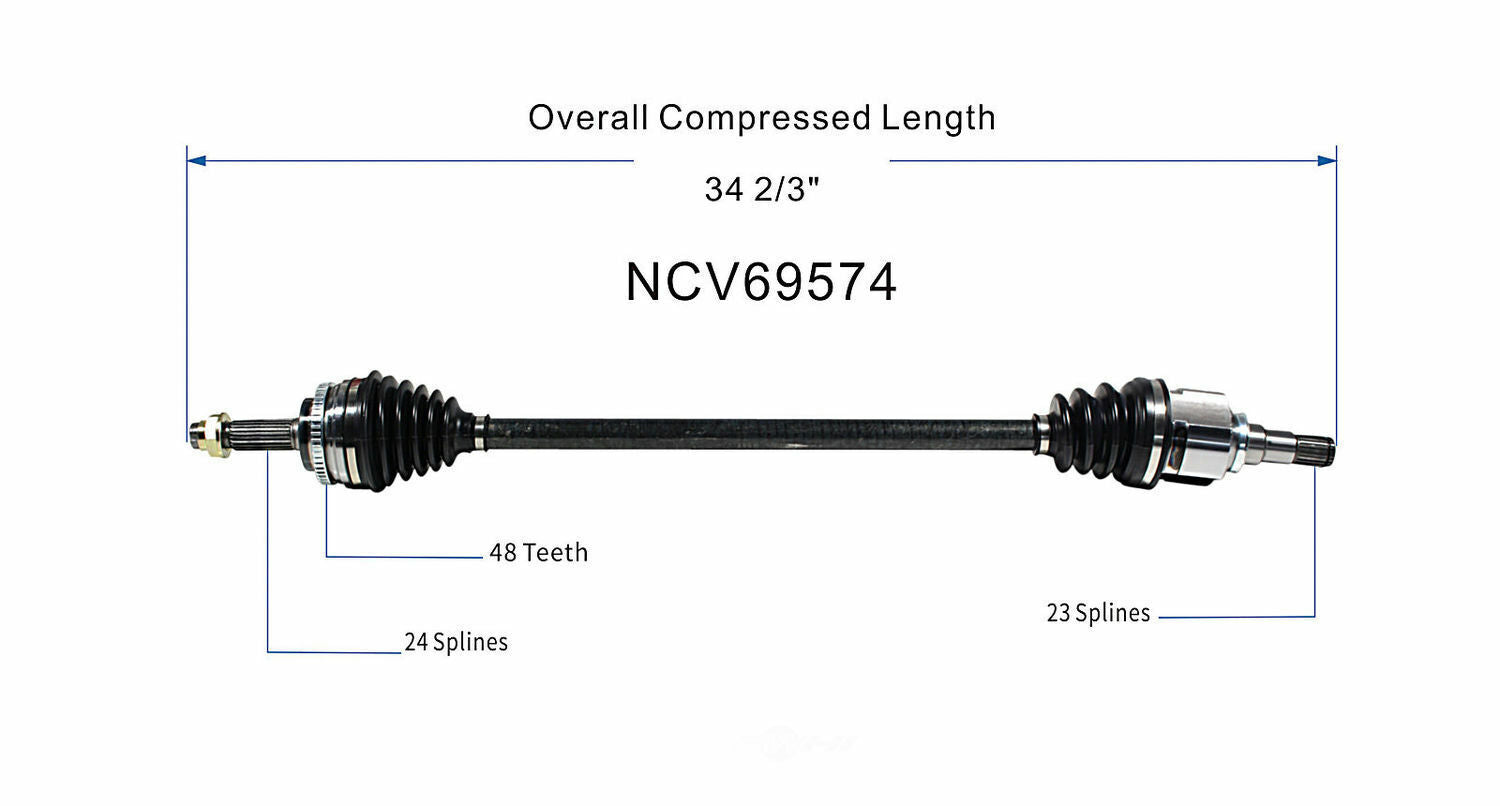 GSP North America NCV69574 CV Axle Assembly