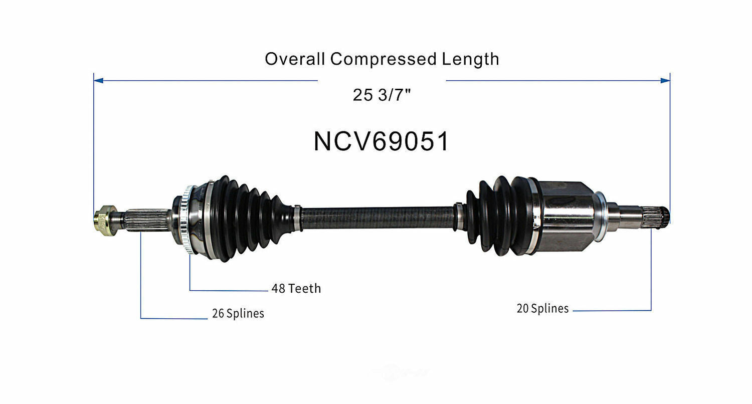 GSP North America NCV69051 CV Axle Assembly