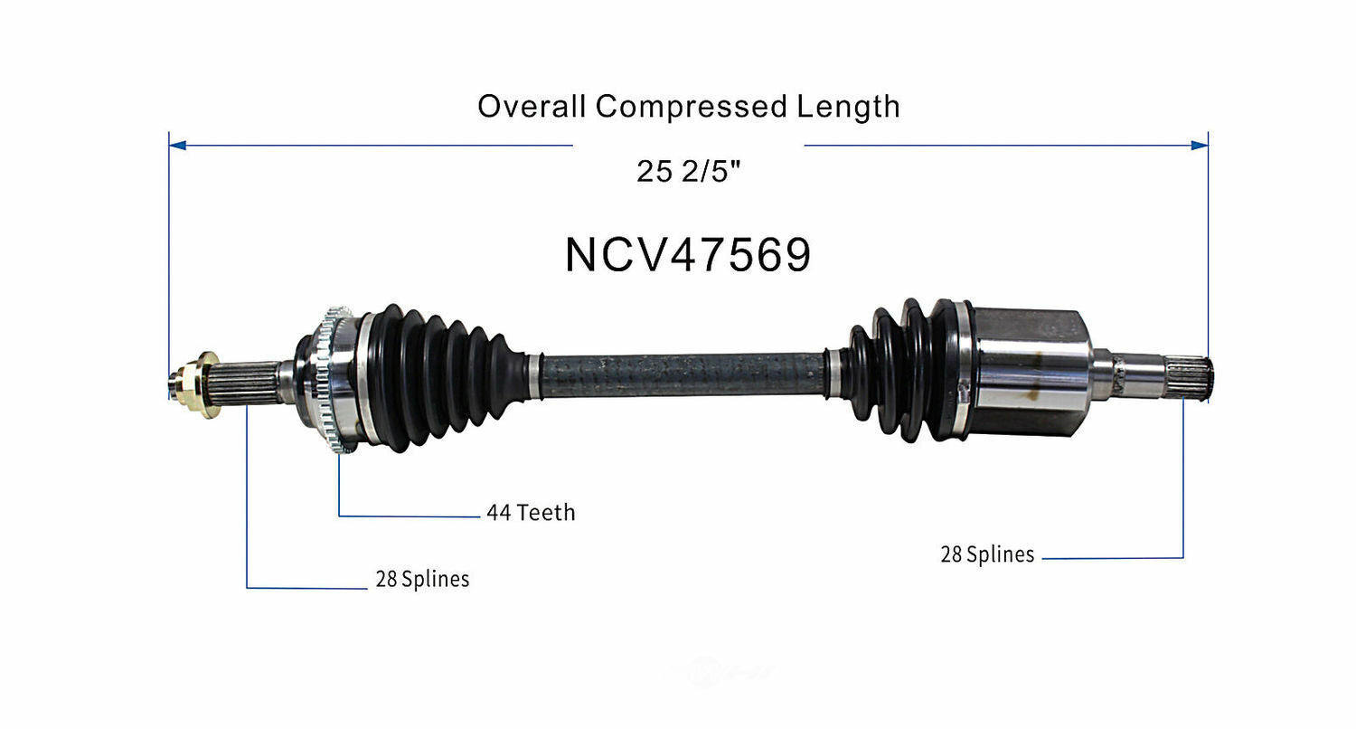 GSP North America NCV47569 CV Axle Assembly