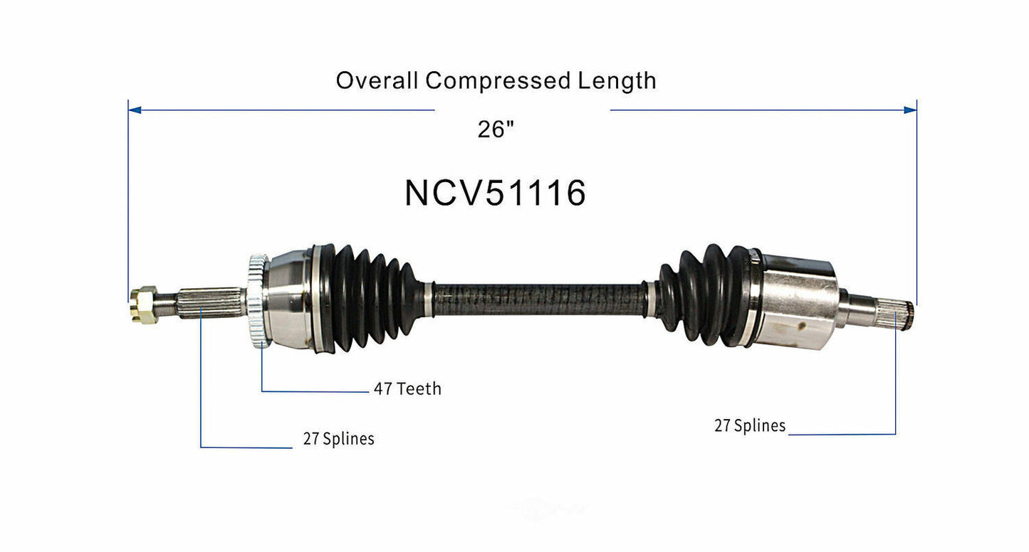 GSP North America NCV51116 CV Axle Assembly