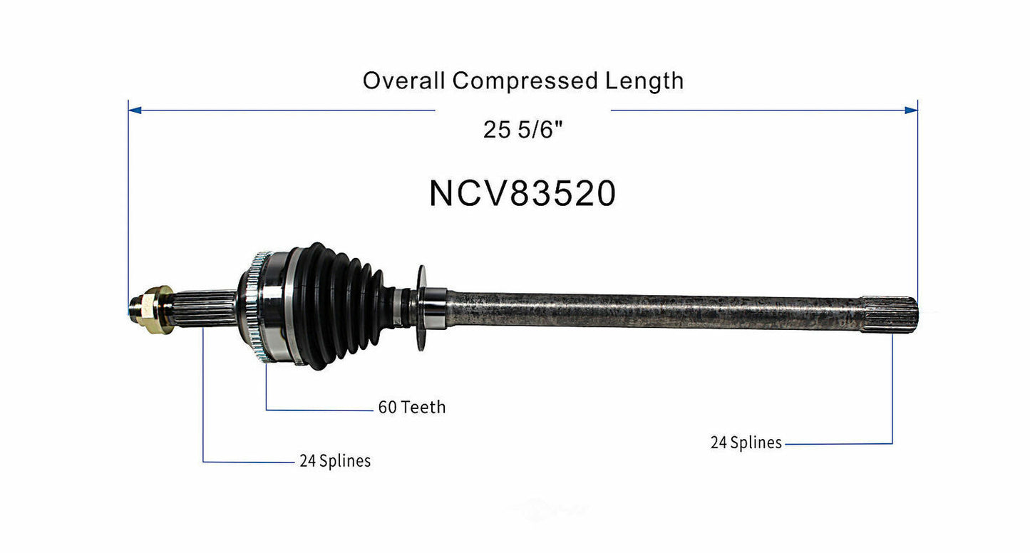 GSP North America NCV83520 CV Axle Assembly
