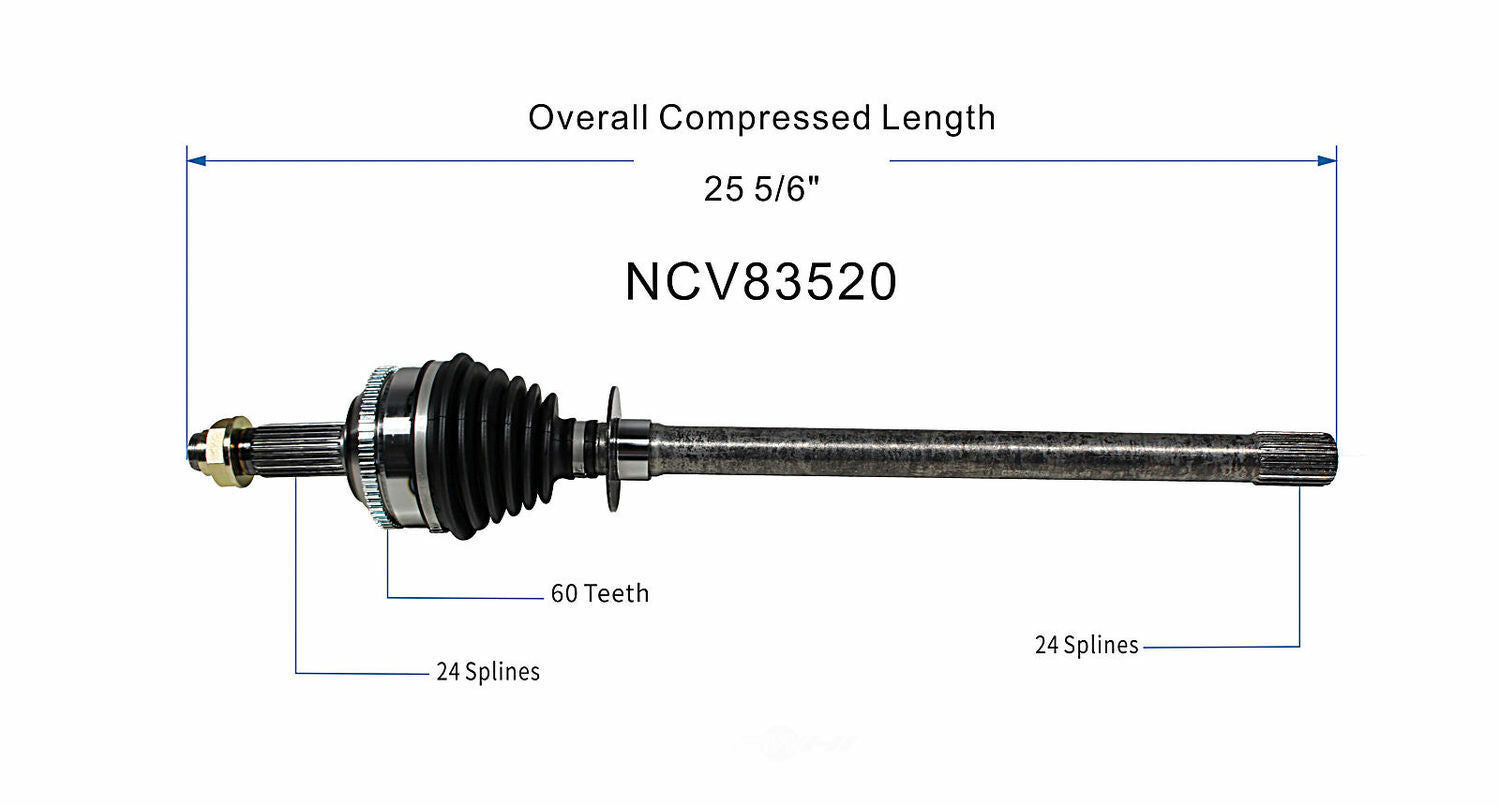 GSP North America NCV83520 CV Axle Assembly